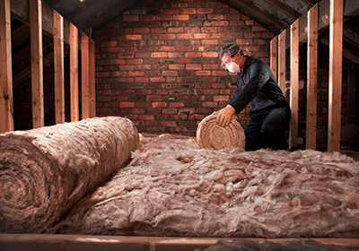 Installing insulation in an attic