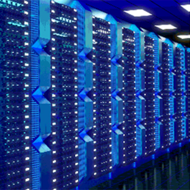 View of computers within a data center.